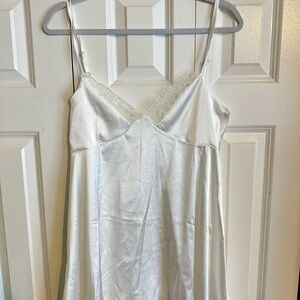 Elegant White Satin Nightgown